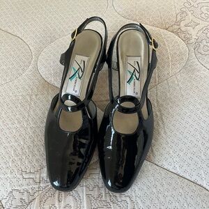 Women's Black Patent Slingback Heels